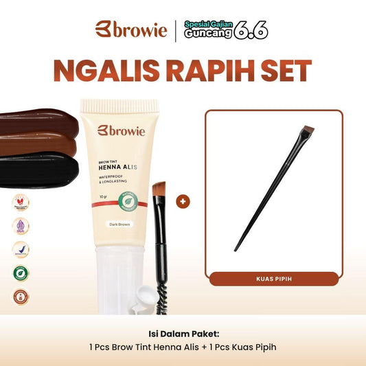 browie Brow Tint Henna Alis + Kuas Pipih