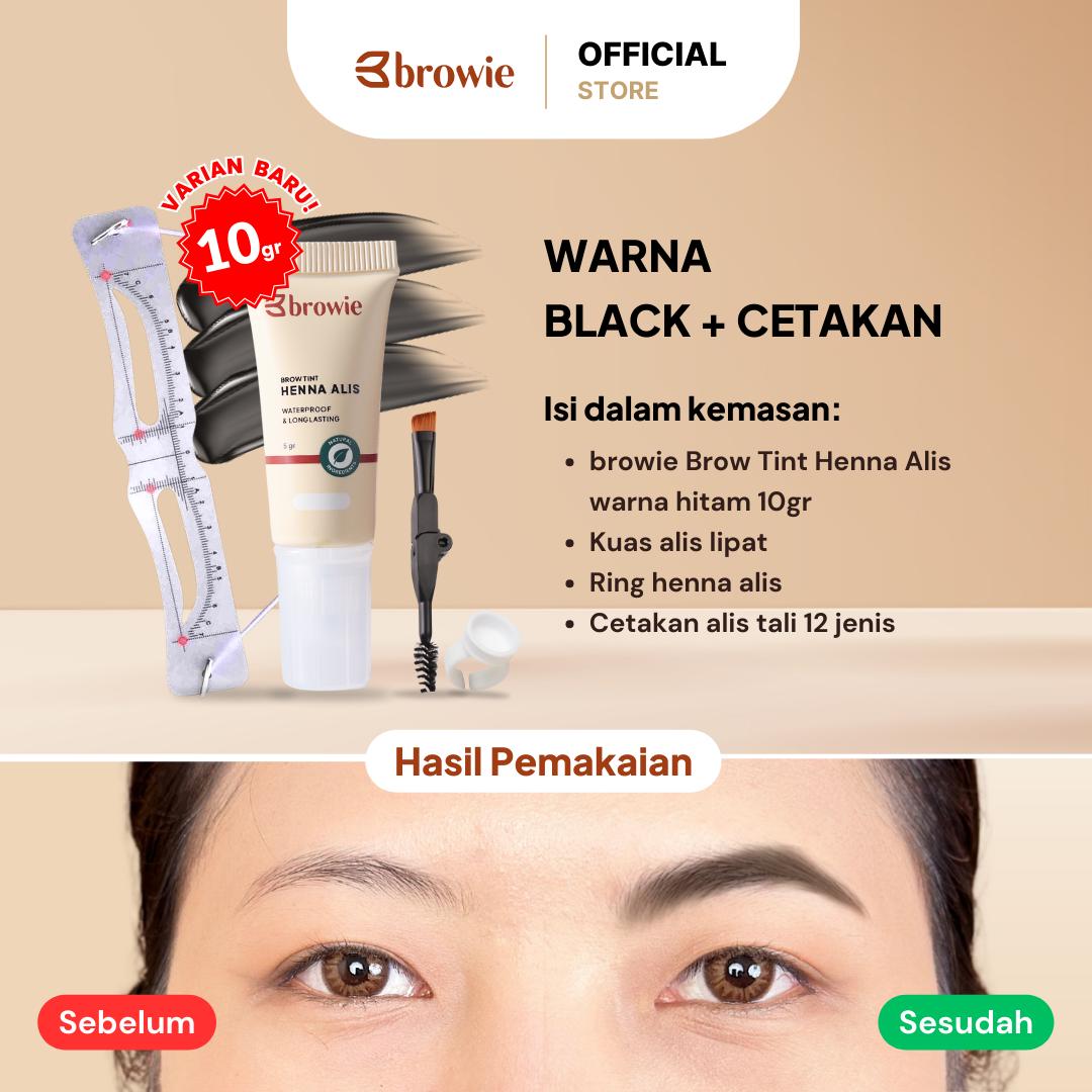 [BPOM & Halal] browie Brow Tint Henna Alis + Cetakan Alis Tali | eyebrow waterproof gel | Eyebrow Waterprooft Longlasting Black/ Brown / Dark brown Bukan Pensil / Powder alis